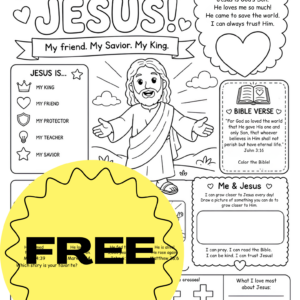 FREE PRINTABLE ‘All About Jesus’ Coloring Page Worksheet